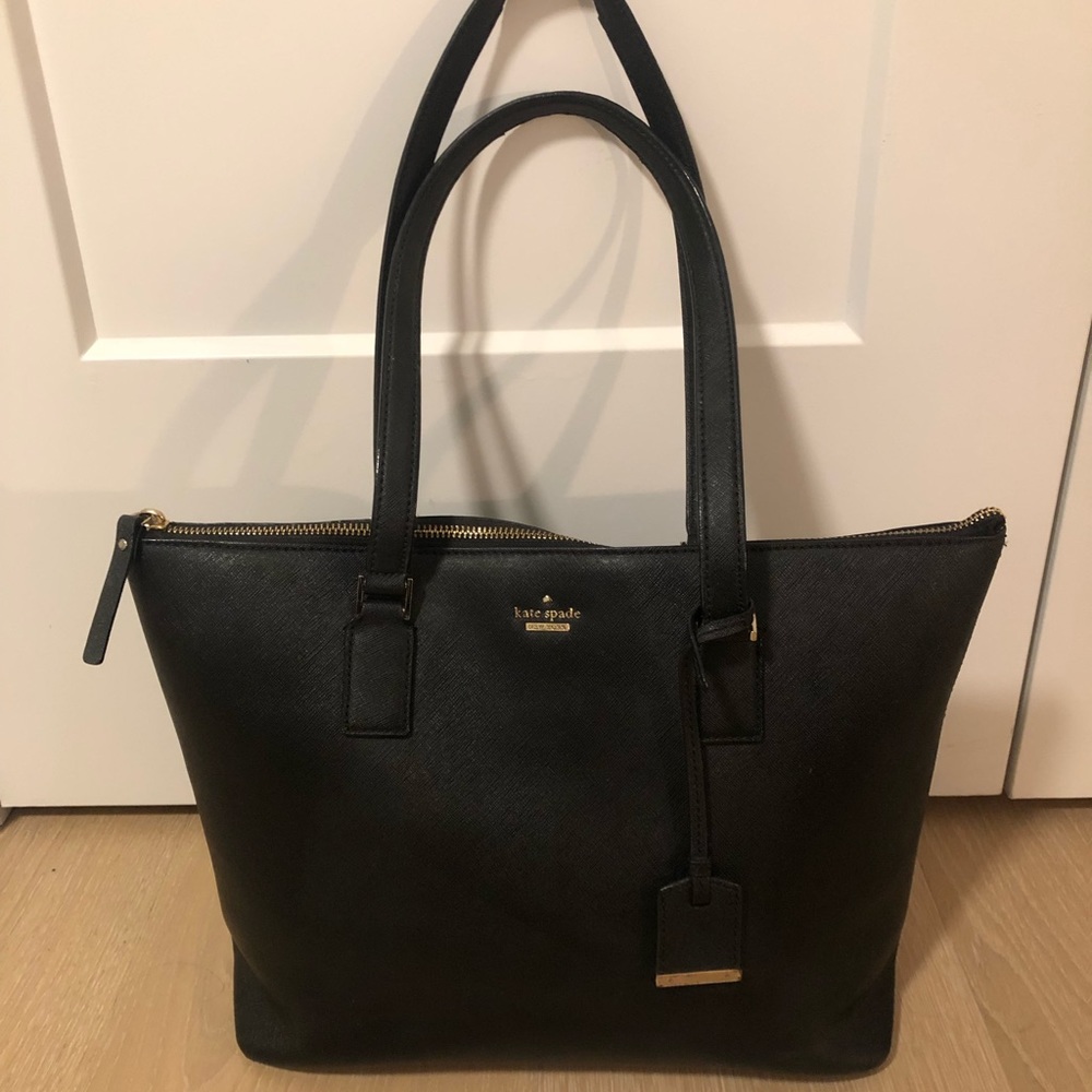 Kate Spade Black Tote Bag Gold Hardware